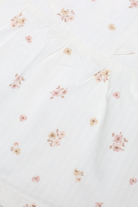 تاپ شلوارک دخترانه لینن گلدار آفریناپاپو A105